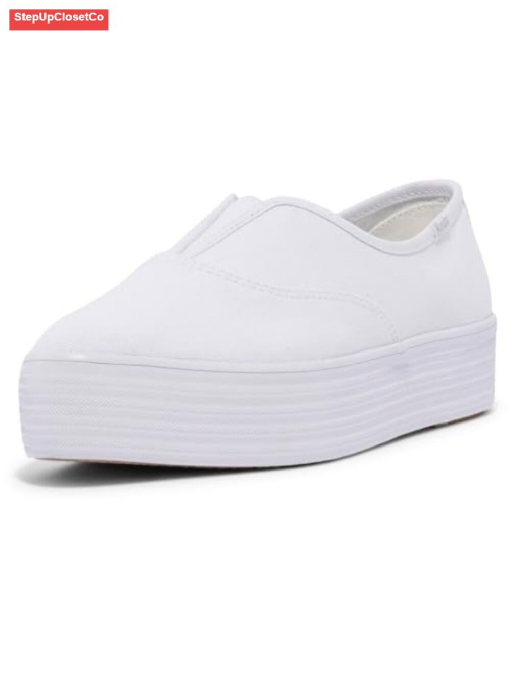Canvas Slip On Platform Sneakers Pointed Toe Cushioned